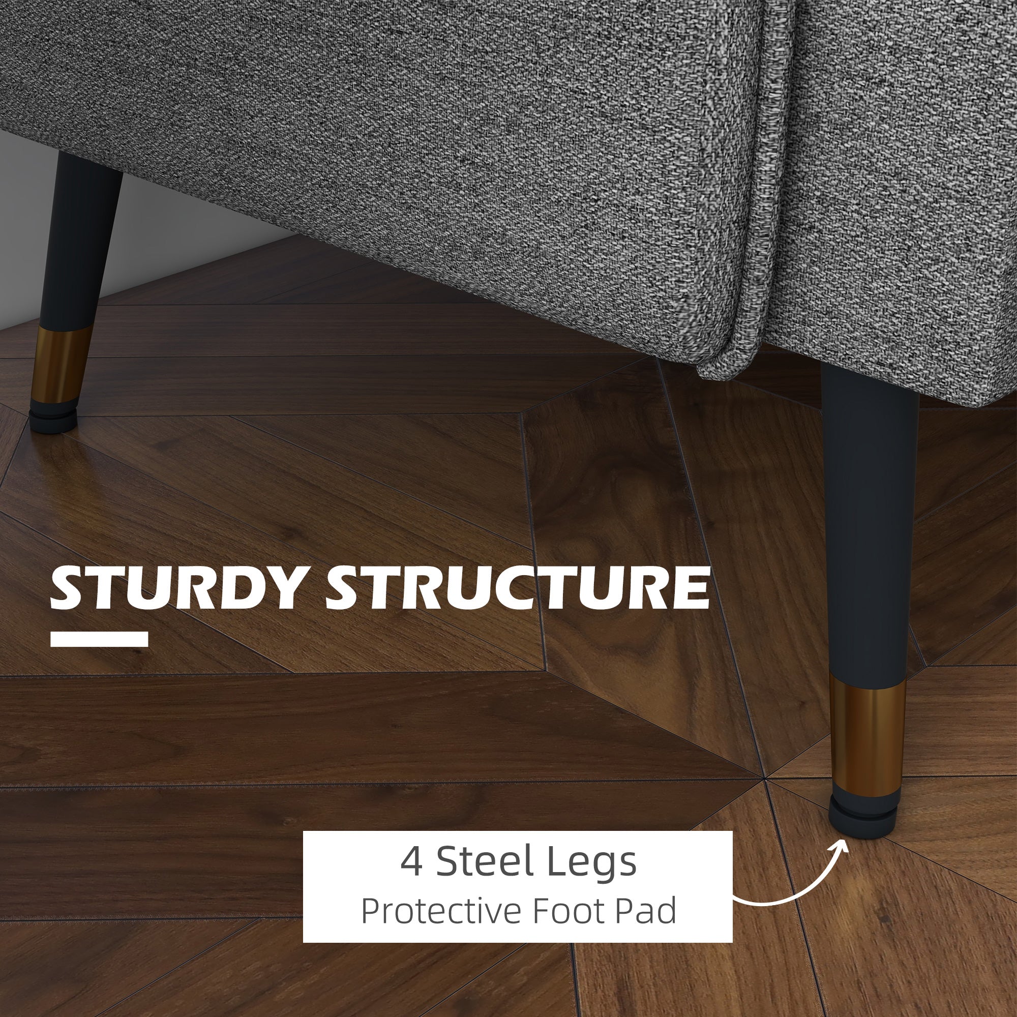 HOMCOM Modern Two Seater Sofa, Button Tufted Loveseat with Cushions and Steel Legs for Living Room, Guest Room, Dark Grey